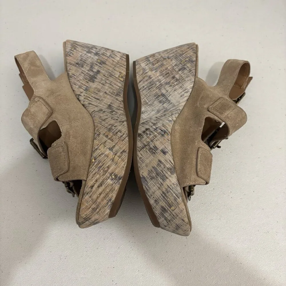 Trask Wedges Leather Upper Sandals Heeled Women 9.5 M Made In Brazil